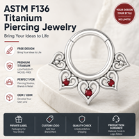 JiaXin Anneau articulé en titane de qualité implantaire ASTM-F136, type clicker, pour nez, cartilage, oreilles, narine et lèvre