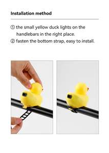 Sonnette et <span class=keywords><strong>klaxon</strong></span> de vélo en forme de <span class=keywords><strong>canard</strong></span> jaune adorable avec batterie rechargeable, lumière LED étanche pour enfants et adultes, utilisation sportive en extérieur - Product Image 3