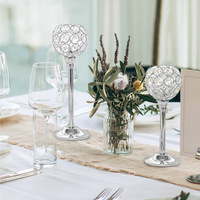 Décorations de mariage, ensemble de trois bougeoirs en métal et cristal pour la décoration du salon, accessoires pour dîner romantique aux chandelles