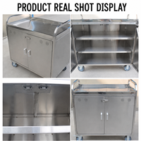 Chariot utilitaire robuste en acier inoxydable pour cuisine commerciale, livraison de nourriture et service hospitalier