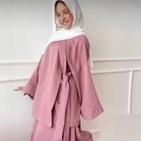 W-103 pakaian Islami elegan sederhana blus Nida wanita dua potong Set kasual grosir modis ODM pasokan