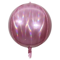 Ballon en aluminium circulaire 4D de 22 pouces, couleur éblouissante, décoration de mariage, ballon brillant, ballon en feuille d'aluminium arc-en-ciel