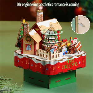 Handmade Assembly Wooden Music Box Model Ornament Trendy and Fun DIY Christmas Figurine & <b>Toy</b> Creative Gift Idea - Product Image 4