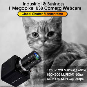 Caméra USB Monochrome ELP HD <span class=keywords><strong>720P</strong></span> Haute Vitesse <span class=keywords><strong>720P</strong></span> <span class=keywords><strong>60fps</strong></span> Obturateur Global <span class=keywords><strong>Webcam</strong></span> USB avec Objectif 2.8-12mm Pilote Gratuit - Product Image 4