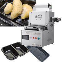 Machine de mise sous vide de type table pour barquettes alimentaires, scelleuse de barquettes, machine d'emballage sous film pour poisson, viande, saumon, fromage, saucisses