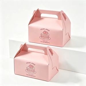 Wholale Bakery Box with Your Brand LOGO Foldable Cup Cake Sweet <strong>Mini</strong> Package Window Snack <strong>Chocolat</strong> - Product Image 5