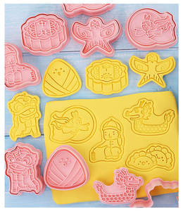 <span class=keywords><strong>Emporte</strong></span>-pièces en plastique pour gâteaux de la mi-automne, du Nouvel An et du Festival des bateaux-dragons, motifs de dessins animés pour les fêtes chinoises, outil de pâtisserie pour fondant - Product Image 5