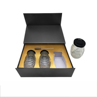 Boîtes cadeaux rigides en carton personnalisées de luxe à bas prix pour bouteilles de miel de 500 ml, emballage avec gaufrage et logo personnalisé