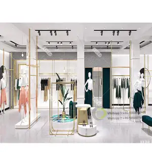 Boutique de vêtements pour femmes à la mode Magasin de vêtements Design d'intérieur Magasins de vêtements Présentoirs