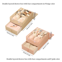 Boîtes de rangement avec couvercle pour placard, chambre, tiroirs – Organisateurs de tissus, sacs de rangement en tissu pour tiroirs