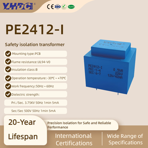 หม้อแปลงไฟฟ้าแบบติดตั้งบนแผงวงจรพิมพ์ YHDC PE2412-I แบบเคลือบอีพ็อกซี 0.5VA 110/220/230/380V AC ได้รับการรับรองมาตรฐาน CE/RoHS แรงดันไฟฟ้าสูง เสียงรบกวนต่ำ - Product Image 2