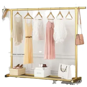 Giá sỉ, giá rẻ, giá gốc, giá ưu đãi: Giá treo quần áo, giá để đồ bằng kim loại đơn giản, có bánh xe, kiểu dáng hiện đại, bán buôn - Product Image 5