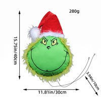 Peluche de Noël Grinch verte en gros, jouet en peluche de dessin animé Grinch, ornement de Noël, décoration de l'arbre, bras d'elfe, monstre en fourrure, poupée