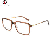 Montures optiques en acétate et titane en gros, lunettes carrées légères, lunettes de vue tendance JM38044