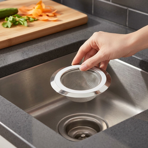 Filtre de vidange en maille pour évier en acier inoxydable, poli, attrape-restes alimentaires pour cuisine - Product Image 5