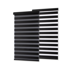 Customized Black Electric Automatic <strong>Roller</strong> Shades Dual Zebra <strong>Pattern</strong> Blackout <strong>Blinds</strong> for Hotels &amp; Office Windows Plain Technique - Product Image 2