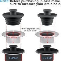 Lot de 2 bouchons universels en silicone pour drain de baignoire et lavabo, couvercles de vidange pour salle de bain, baignoire, lavabo et douche