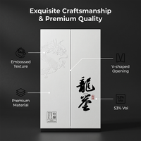 Emballage cadeau rigide personnalisé pour vin et spiritueux, motif dragon en relief, biodégradable, jetable, double porte magnétique, luxe, spécialités alimentaires