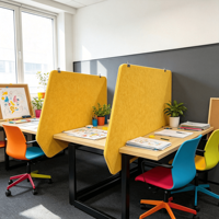 Panneau d'intimité acoustique portable pour bureau, 100% feutre PET, fibre de polyester, coins arrondis, fabrication OEM
