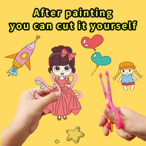 Безопасный материал детские развлекательные игрушки Diy граффити наклейка обои легко наклеить изображение прокрутки 7 мультяшных тем - Product Image 3