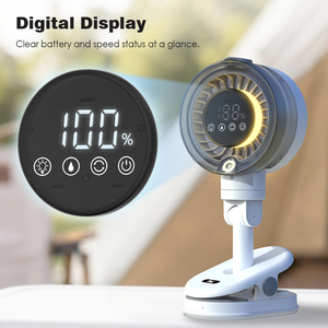 Ventilador Personal de Clip con Batería de 7000 mAh y Luz Ambiental Colorida - Product Image 1