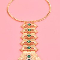 Chaînes de corps ethniques arabes tendance pour femmes, collier de corps exagéré avec strass et pompon sexy, bijoux pour mariage, cadeau d'anniversaire