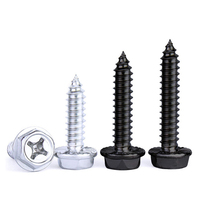 Vis autotaraudeuse à tête hexagonale à bride Phillips en acier inoxydable 304 avec vis à bois à bride lisse/dentelée à pointe pointue
