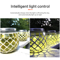 Mosaïque Lampe Solaire Décoration Extérieure Lampe De Table Étanche LED Veilleuse Convient pour Garden Party Chambre Terrasse Pelouse