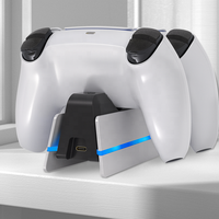 Station de charge stable pour deux manettes PS5 avec protection contre les surcharges et affichage LED pour manettes PS5 et PS5 Edge