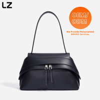 Sac à bandoulière en cuir de vachette LZ avec logo personnalisé, sac à main pour femme, sac fourre-tout en cuir véritable avec sangle réglable