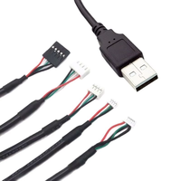Conector USB a 4 pines PH 2.0 mm de paso blanco para montaje en PCB, terminal de cable para cable de datos