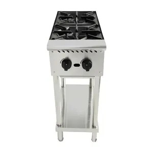 Portable Vertical Gas Cooker LPG 2 Burners With Shelf Stove