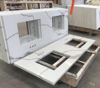 Laminasi buatan Calacatta Quartz batu meja dapur