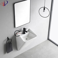 Nouveaux Produits 2026 – Lavabo Mural Rectangulaire Multifonctionnel Blanc en Céramique pour Salle de Bain, à Poser sur Comptoir ou à Suspendre