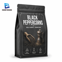 Sachet d'emballage alimentaire refermable personnalisé imprimé, thermoscellable, anti-odeur, en aluminium, à fond plat, scellé sur 8 côtés, pour grains de café