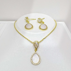 wholesale plata 925 sterling <b>silver</b> shell clover <b>set</b> custom gemstone designer bridal 14k gold plated fancy women jewelry <b>sets</b> - Product Image 1