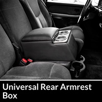 Boîte de rangement universelle pour accoudoir de console centrale arrière avec porte-gobelets et coussin doux