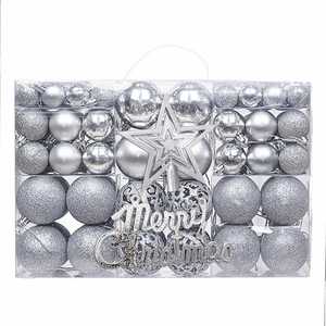 Merry Christmas 2023 3-6cm Wholesale UV Printing 1 Color Plastic(PS) Round Christmas Baubles + <b>Star</b> <b>Tree</b> Hang Balls - Product Image 1