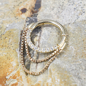 Kim Loại Vĩnh Cửu 14Karat Kim Loại Màu Vàng Kim Nguyên Khối Nhẫn Xỏ Lỗ Có Bản Lề Trang Sức Xỏ Lỗ Cơ Thể - Product Image 5