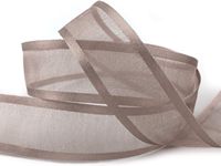 Ruban en organza avec bordure en satin, ruban décoratif pour emballage, cadeaux de mariage, décoration de gâteaux et de fleurs