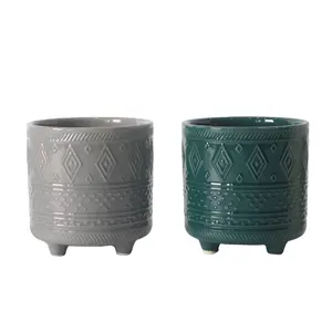 Small Ceramic Modern Design Indoor Spring Home Decor Flower Pots & Planters With Legs