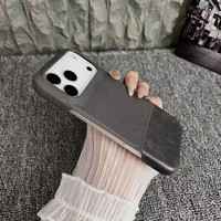 Étui de téléphone portable en cuir PU de haute qualité pour iPhone 17 Air 16 15 Pro Max, texture tissée technique, coque arrière rigide givrée antichoc