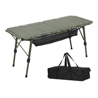 Table de pique-nique pliante tactique IGT à trois unités en alliage d'aluminium léger pour camping en extérieur, mobilier d'extérieur