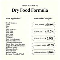 Nourriture sèche pour chats de haute qualité, 100% naturelle, personnalisée - 28% de protéines, santé digestive avec viande et fruits de mer pour toutes les races B3CM