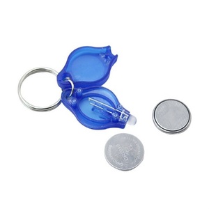 Portachiavi LED luce bianca blu Mini torcia rotonda di plastica portatile piccola torcia regalo bomboniera di alta qualità - Product Image 2