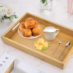 Bamboo Serving Tray with Handles Serving Platters