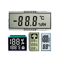 Modul Layar LCD Segmen 7 Digit Kustom dengan Lampu Latar Metalpin untuk Instrumen Kalkulator Psikrometer Sling