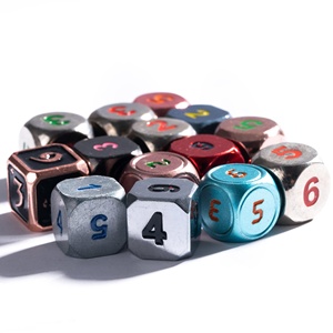 Faccub Phong Cách Mới Đa Diện Kim Loại Dnd Dice Số Lượng Lớn Tùy Chỉnh D6 <span class=keywords><strong>D</strong></span> & <span class=keywords><strong>D</strong></span> RPG Trò Chơi Hoa Thiết Kế Màu Đỏ Màu Xanh Tùy Chỉnh Bao Bì Quảng Đông - Product Image 3