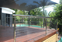 Rampe en câble en acier inoxydable avec revêtement en poudre noire couleur personnalisée pour clôture en fil métallique de style industriel pour appartement moderne
