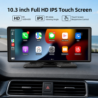 Kamera Dash Cam Mobil Portabel Grandnavi dengan Kamera Spion, Layar Sentuh IPS 10,26 Inci, Sudut Pandang 170 Derajat, Wireless Carplay, Kartu SD